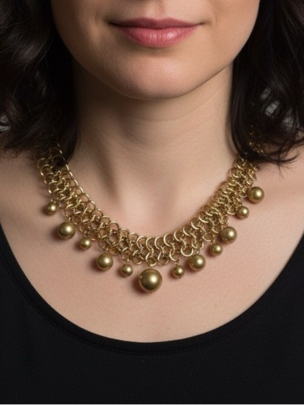Kenneth Jay Lane Regal Dropped Pearl Collar Necklace